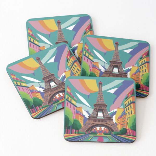 Item preview, colorful eifel tower designed and sold by ArtTeeFusion.