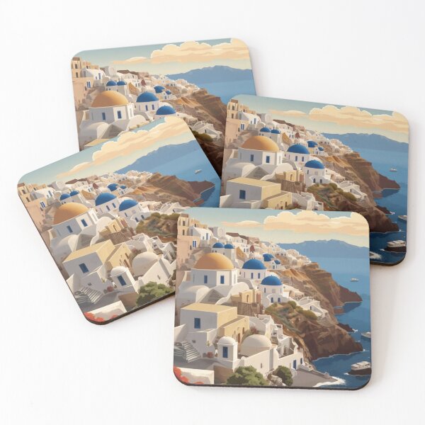 Item preview, 037 Vintage Santorini, Greece Poster Design designed and sold by Alexis Art Collection.