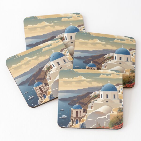 Item preview, 038 Vintage Santorini, Greece Poster Design designed and sold by Alexis Art Collection.