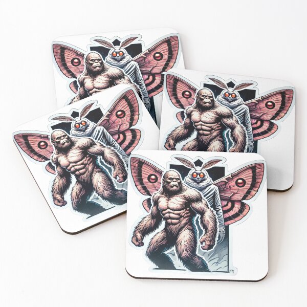 Item preview, Bigfoot and Mothman in a retro style monster movie design designed and sold by BrinaandPops.