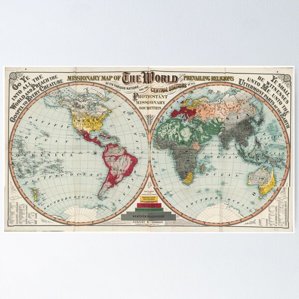 Missionary map of the world Poster
