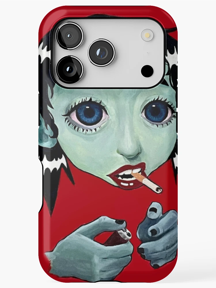 Thumbnail 1 of 4, iPhone Case, Red and black Pop art Illustration designed and sold by seagrease.