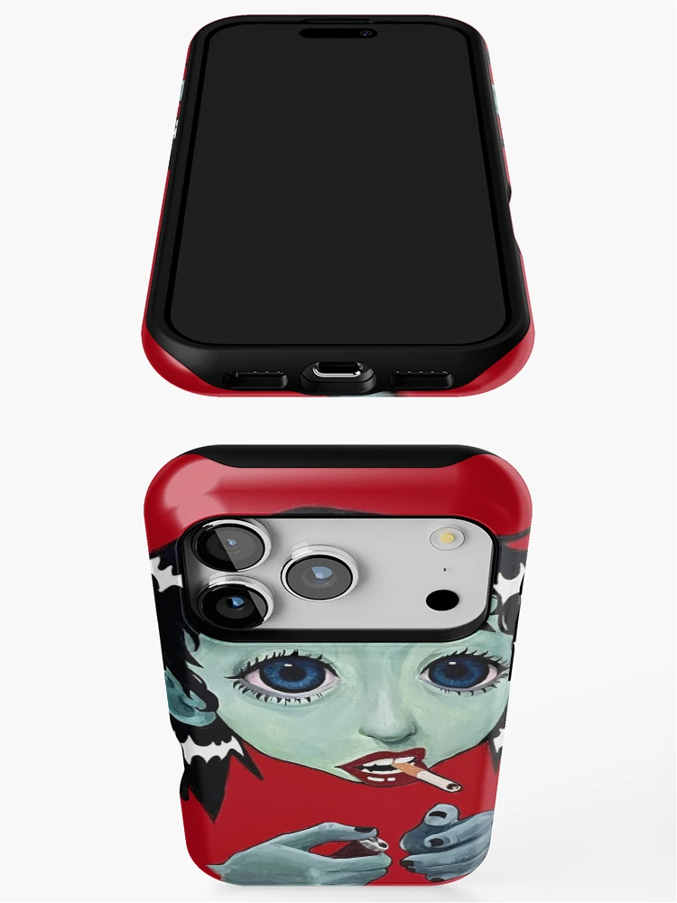 Thumbnail 3 of 4, iPhone Case, Red and black Pop art Illustration designed and sold by seagrease.