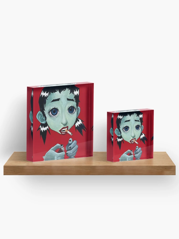 Thumbnail 3 of 5, Acrylic Block, Red and black Pop art Illustration designed and sold by seagrease.