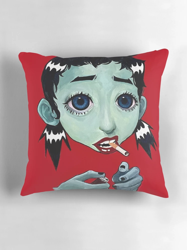 Thumbnail 3 of 4, Pillow, Red and black Pop art Illustration designed and sold by seagrease.