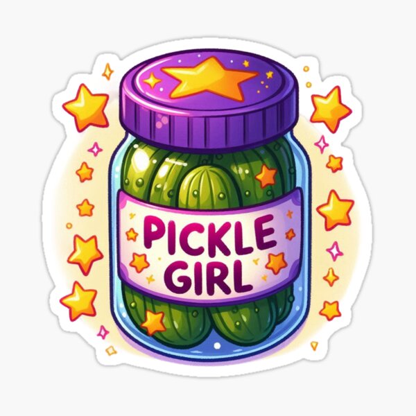 Item preview, PICKLE GIRL- PURPLE STICKER  designed and sold by Design Den.