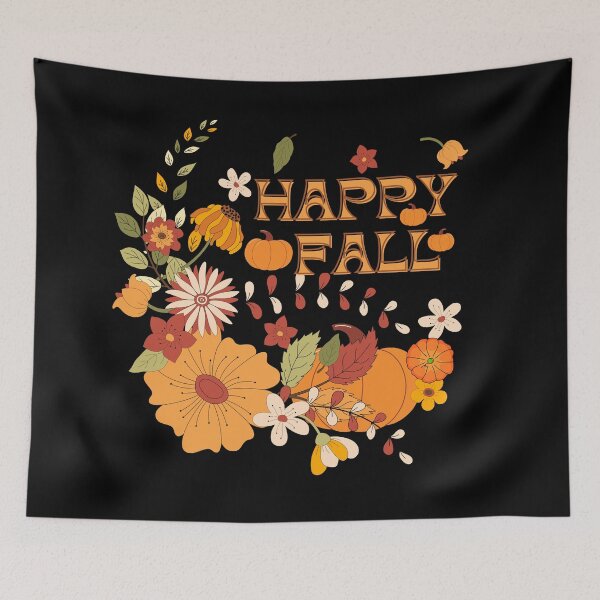 Item preview, Happy fall orange pumpkin and flora designed and sold by BritishDelights.