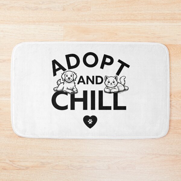 Item preview, Adopt and Chill Black on White  designed and sold by TammySwarek.