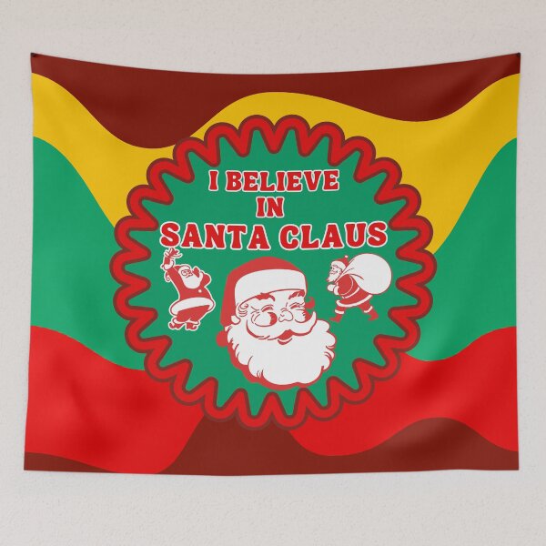 Item preview, I believe in Santa Claus, retro vintage red santa claus designed and sold by BigfeetLittlepaws.