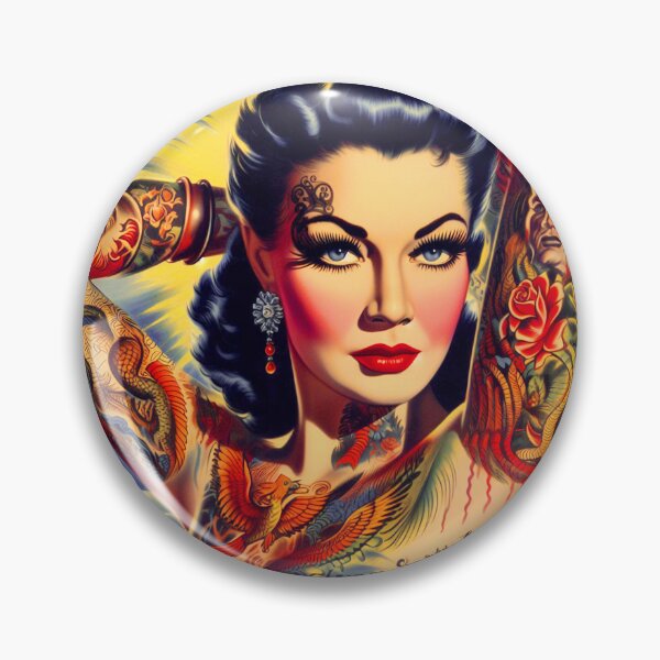 Item preview, Hot Tattooedd Woman designed and sold by PulpVintage.