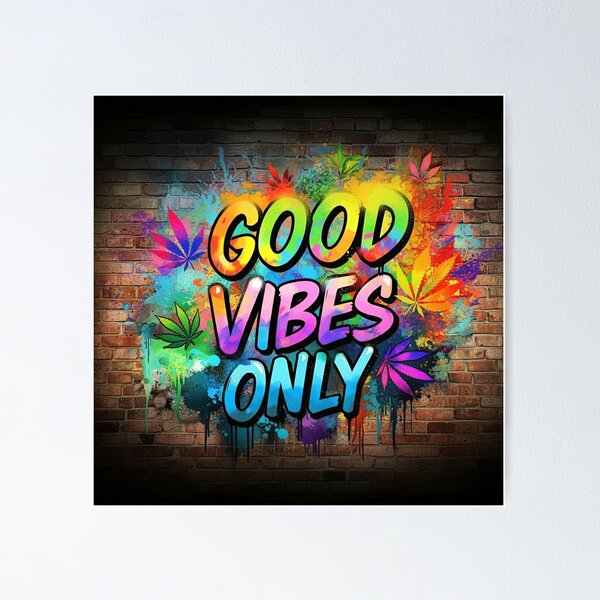 Item preview, Unique Pot Design - Good Vibes Only - Graffiti- white designed and sold by JLEmporium.