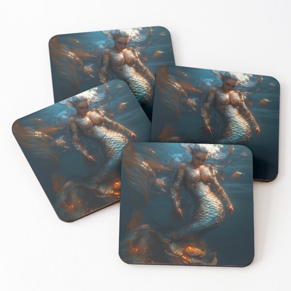 Item preview, "Iridescent Undine: Cosmic Ocean and Mythical Beauty" designed and sold by MacroArtHub.