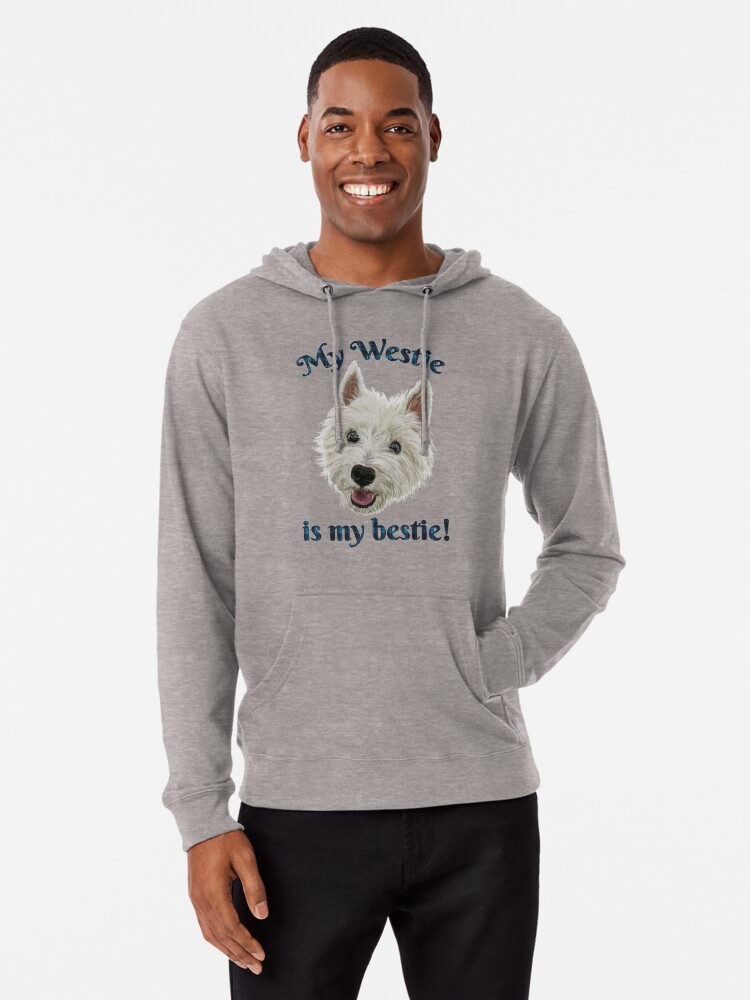 Alternate view of My Westie Is My Bestie Funny Terrier Lightweight Hoodie