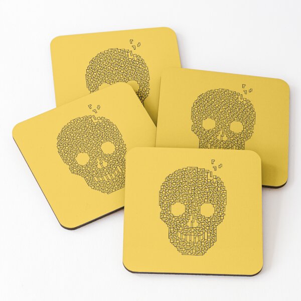 Item preview, Tetris Skull - Black Outline designed and sold by TomiAx.