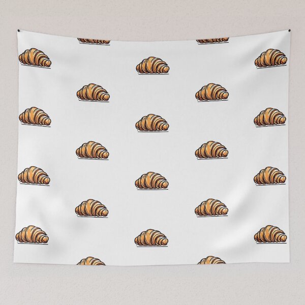 Item preview, Cute Golden Brown Croissant Sticker – Fluffy Bakery Treat on White Background designed and sold by CrownedCanvas.