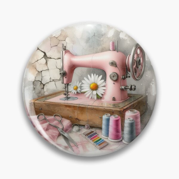 Item preview, Pink Sewing Machine ,Flowers designed and sold by deniz kaya.