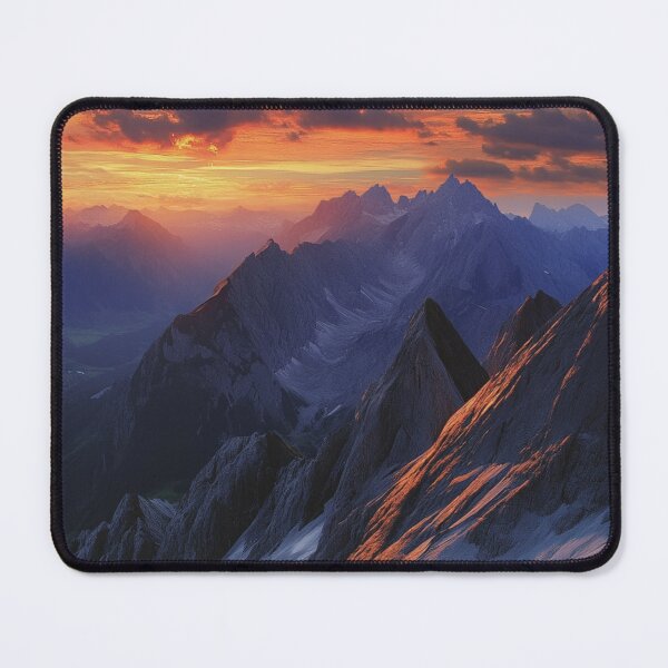 Item preview, Sunset Mountians Landscape, Mountains Wall Art designed and sold by NicolasGlowArt.