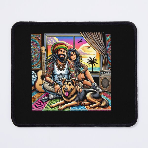 Item preview, Reggae Vibes and Rock Love: A Psychedelic Sunset with Dog designed and sold by Noussairox.