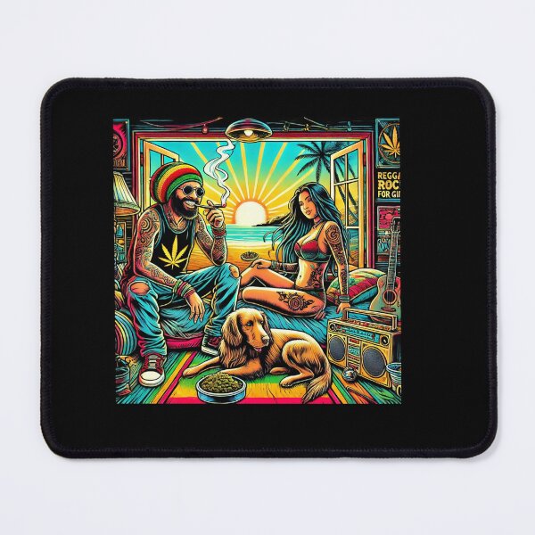 Item preview, Reggae Man and Rock Girl in Psychedelic sunset designed and sold by Noussairox.