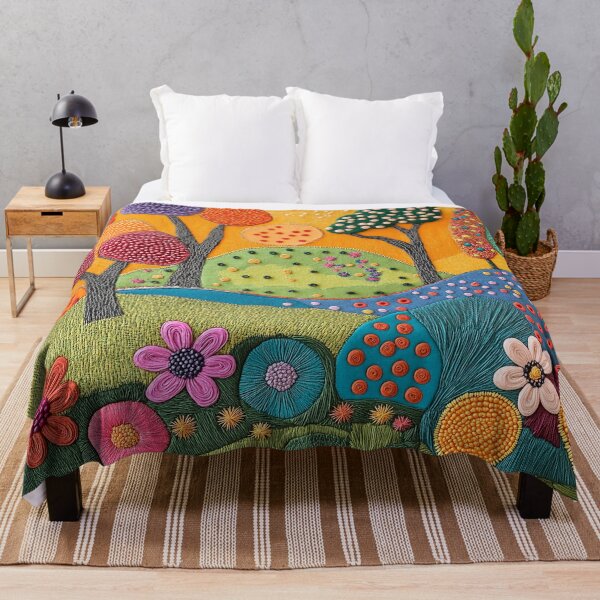 Item preview, Colorful Floral Textured Landscape designed and sold by Neika Shimm Designs.