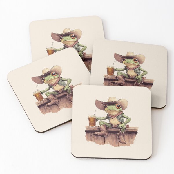 Item preview, Cute Cowboy Frog at a Bar designed and sold by RetroPrints.