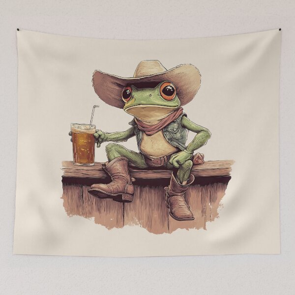 Item preview, Cute Cowboy Frog at a Bar designed and sold by RetroPrints.