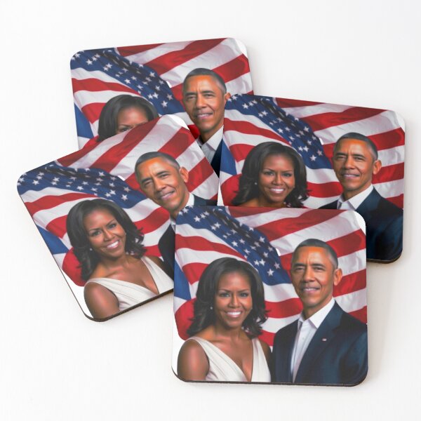 Item preview, Michelle and Barack Obama with American Flag designed and sold by geartes.