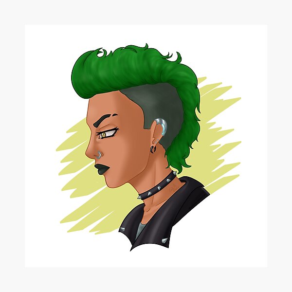 Item preview, Punk woman side profile designed and sold by AssortedDrawings.