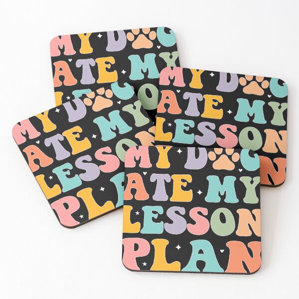 Item preview, My Dog Ate My Lesson Plan Funny Retro Teacher Dog Mom designed and sold by designzone4you.