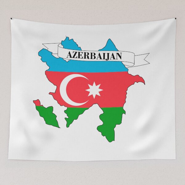 Item preview, azerbaijan flag map designed and sold by visual adventures.