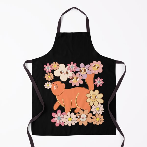 Item preview, Ginger cat smelling flowers designed and sold by BigfeetLittlepaws.