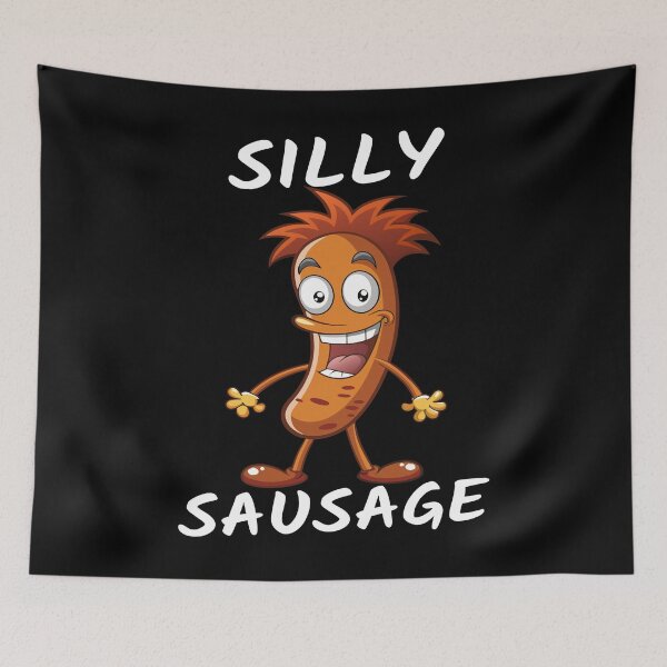 Item preview, Funny Cartoon Silly Sausage Character designed and sold by JesterKrewArt.
