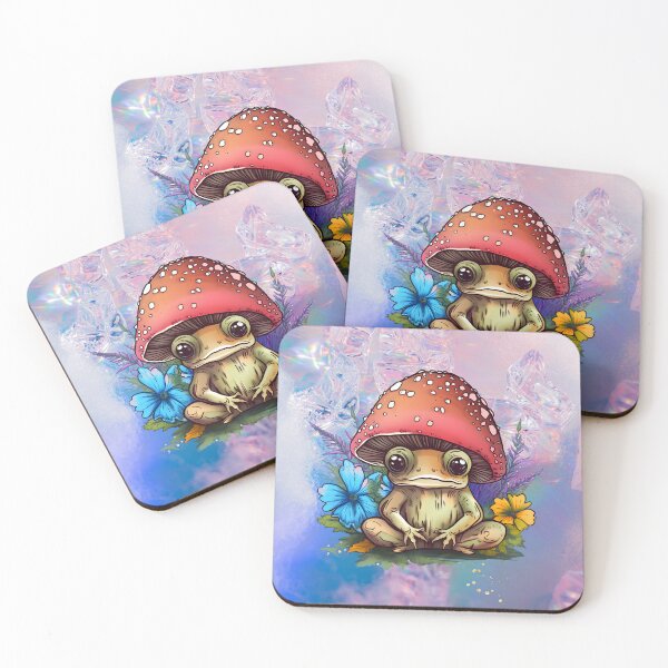 Item preview, Ethereal Toadstool Toad Frog and Flowers designed and sold by WildWoodlandWitch.