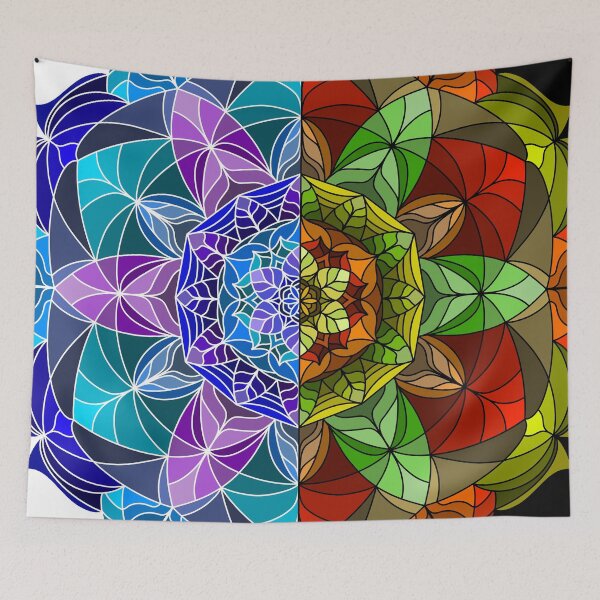 Item preview, Winter and Autumn Leaves Mandala designed and sold by SilverFantasy.