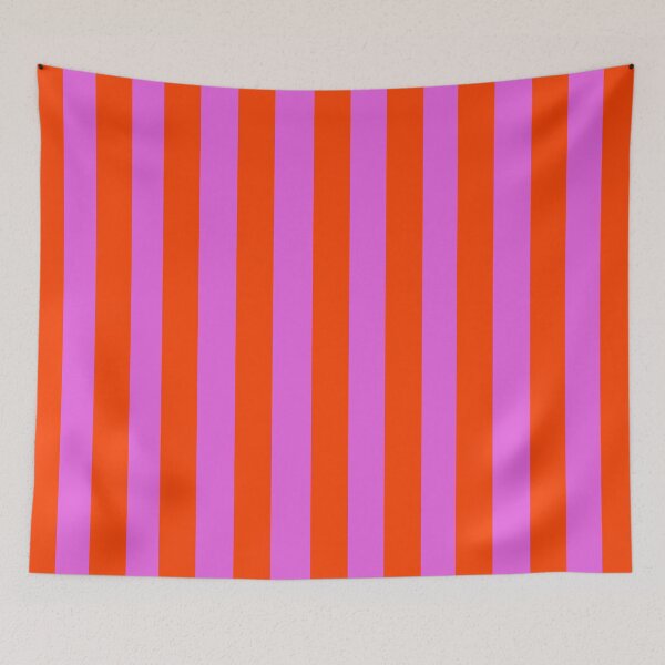 Item preview, Bold Vivid Vertical Stripped Pattern in Orchid and Orange designed and sold by Deutschic.