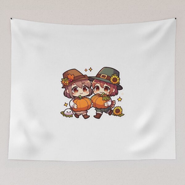 Item preview, Thanksgiving Chibi Kawaii Siblings  designed and sold by StickyGuys.