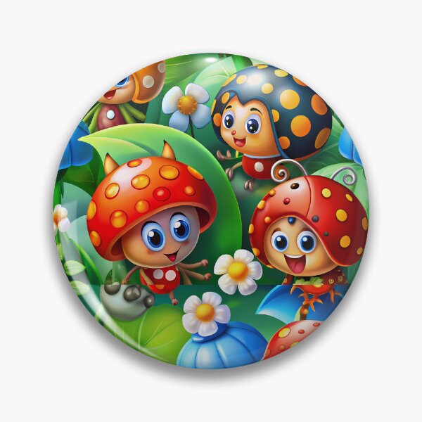 Item preview, Magic Ladibugs Walking Through the Enchanted Forest - Seamless Pattern #11 designed and sold by Second Draft Visuals.