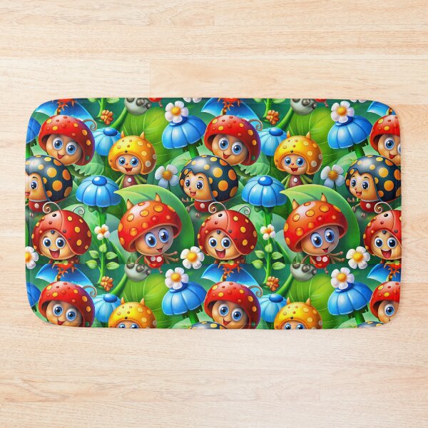 Item preview, Magic Ladibugs Walking Through the Enchanted Forest - Seamless Pattern #11 designed and sold by Second Draft Visuals.