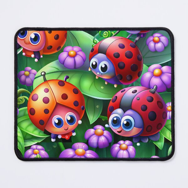 Item preview, Magic Ladibugs Walking Through the Enchanted Forest - Seamless Pattern #12 designed and sold by Second Draft Visuals.
