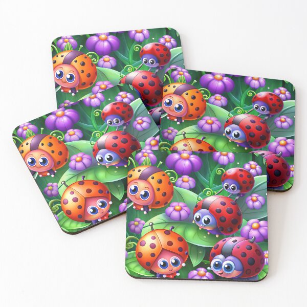 Item preview, Magic Ladibugs Walking Through the Enchanted Forest - Seamless Pattern #12 designed and sold by Second Draft Visuals.