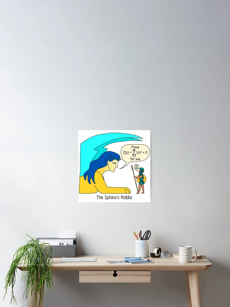 Thumbnail 2 of 3, Poster, The Sphinx's Riddle Math Humor designed and sold by BrushAndPen.