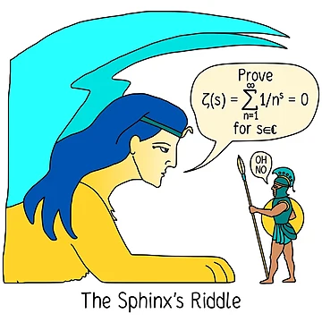 Artwork thumbnail, The Sphinx's Riddle Math Humor by BrushAndPen