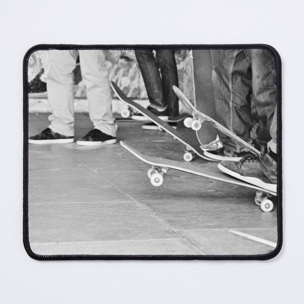 Item preview, skateboards group friends and sneakers hanging out gift, black and white photography designed and sold by cheekylorns.