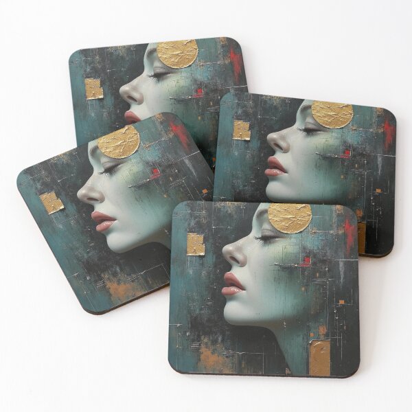 Artikelvorschau, Golden Dream Abstract Portrait | Abstract Art entworfen und verkauft von VPanPrint.