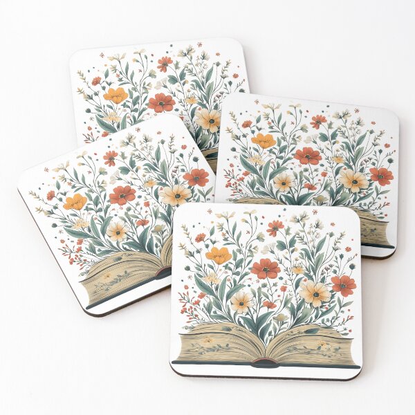 Item preview, Floral Book Magic: Open Book with Blossoming Flowers designed and sold by ArtfullyJua.