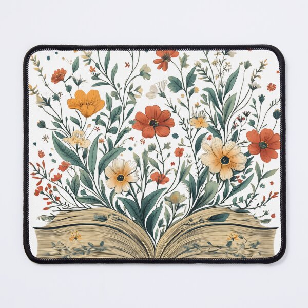 Item preview, Floral Book Magic: Open Book with Blossoming Flowers designed and sold by ArtfullyJua.