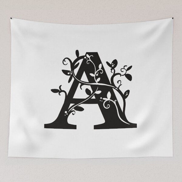 Item preview, Black Capital Letter A With Vines designed and sold by Victoria Lehnard.