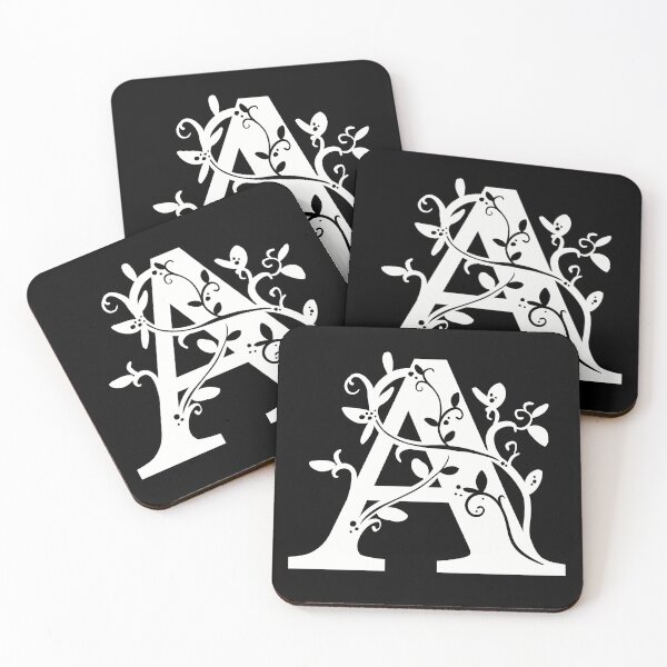 Item preview, White Capital Letter A With Vines designed and sold by Victoria Lehnard.