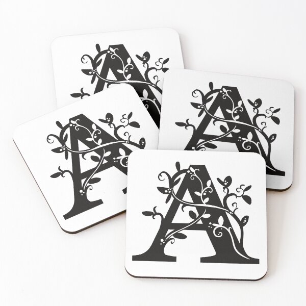 Item preview, Black Capital Letter A With Vines designed and sold by Victoria Lehnard.