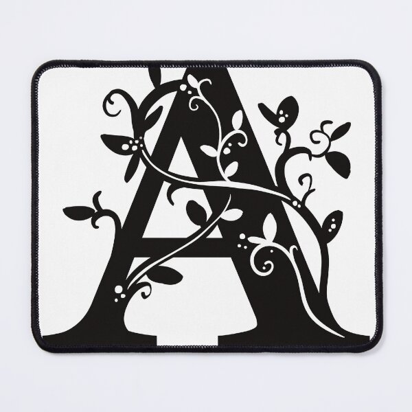 Item preview, Black Capital Letter A With Vines designed and sold by Victoria Lehnard.